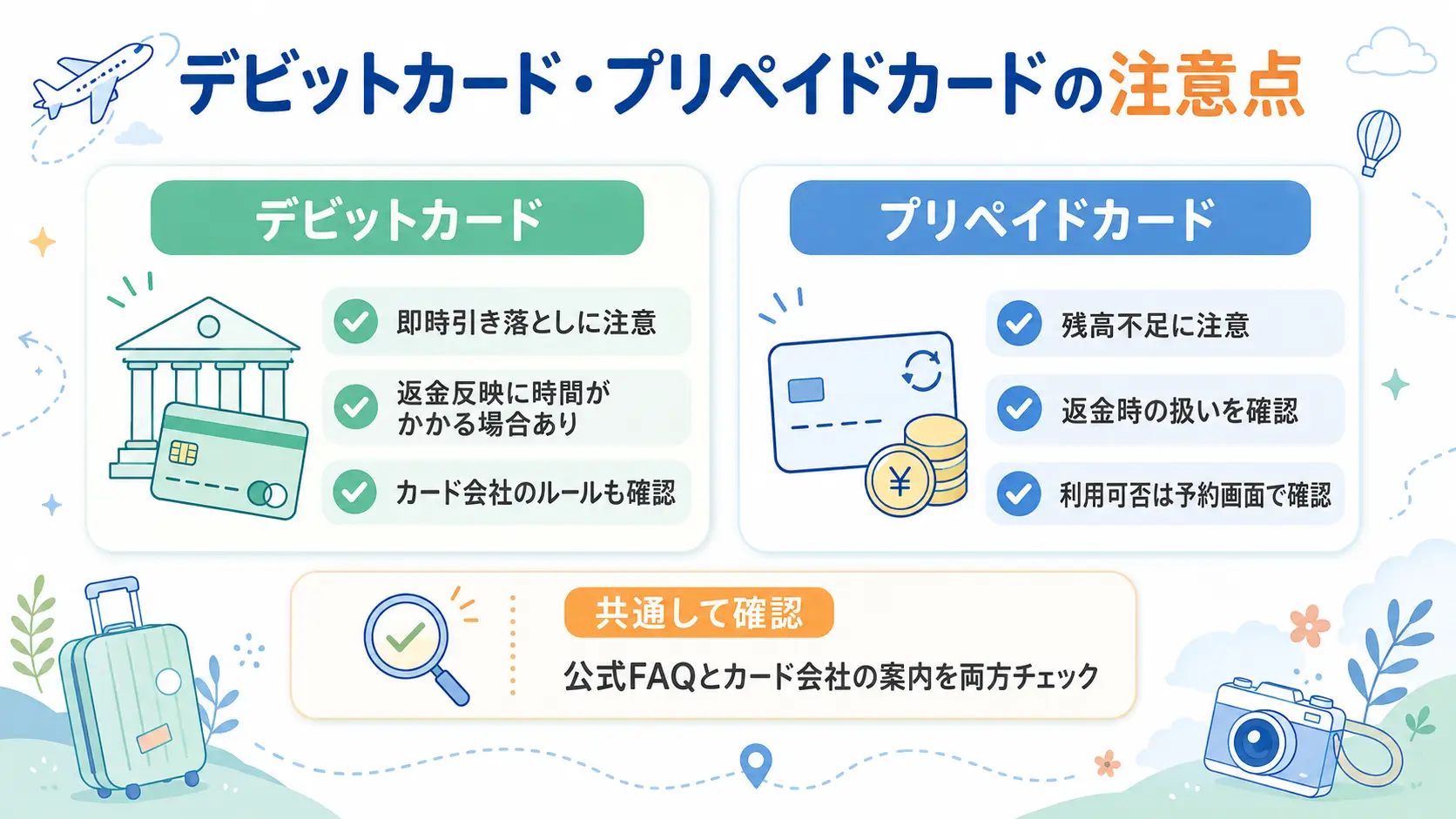Jcationでデビットカード・プリペイドカードを使う前の注意点